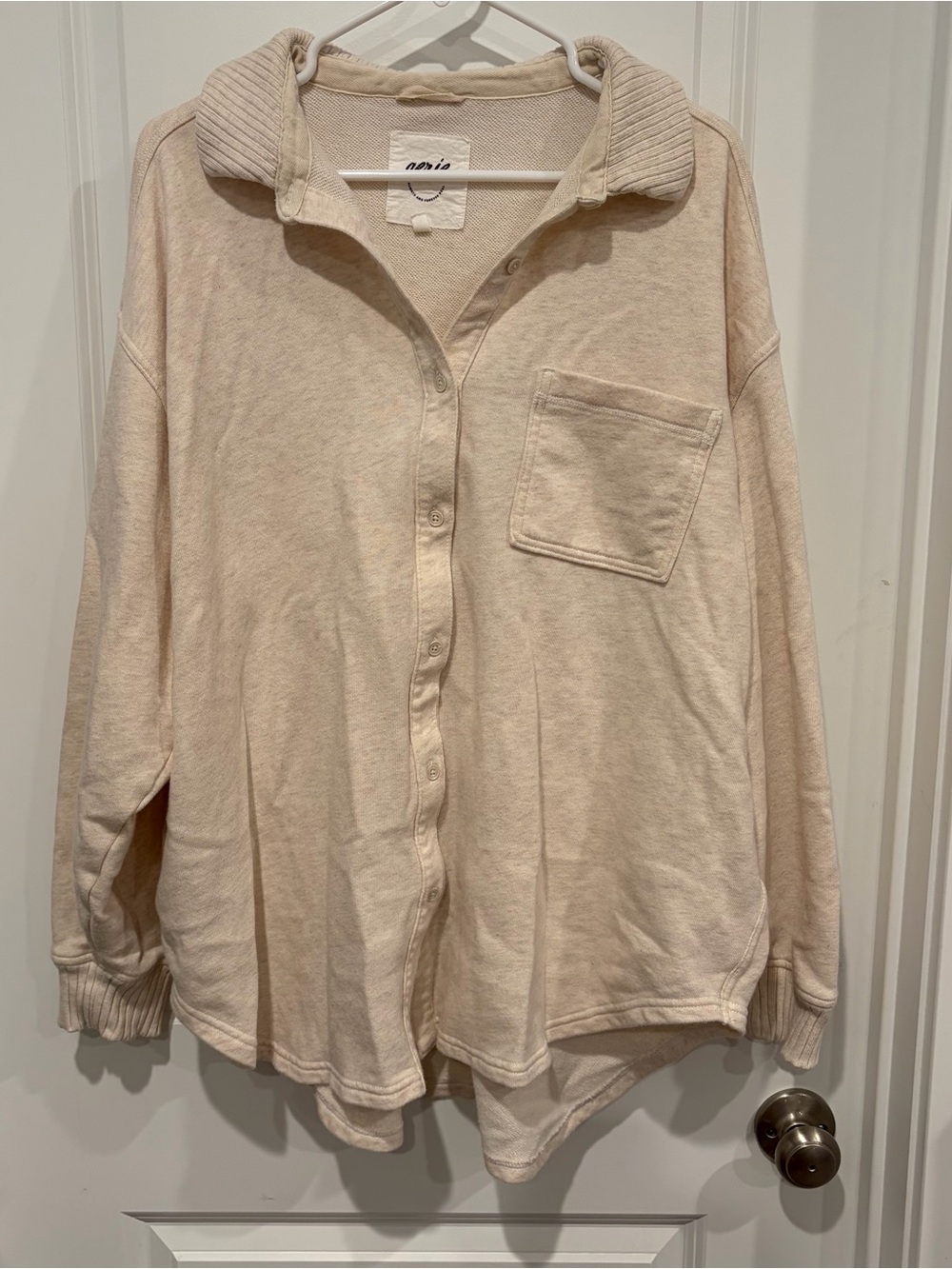 Aerie Oversized Cream Button-Up LumberJane Shirt